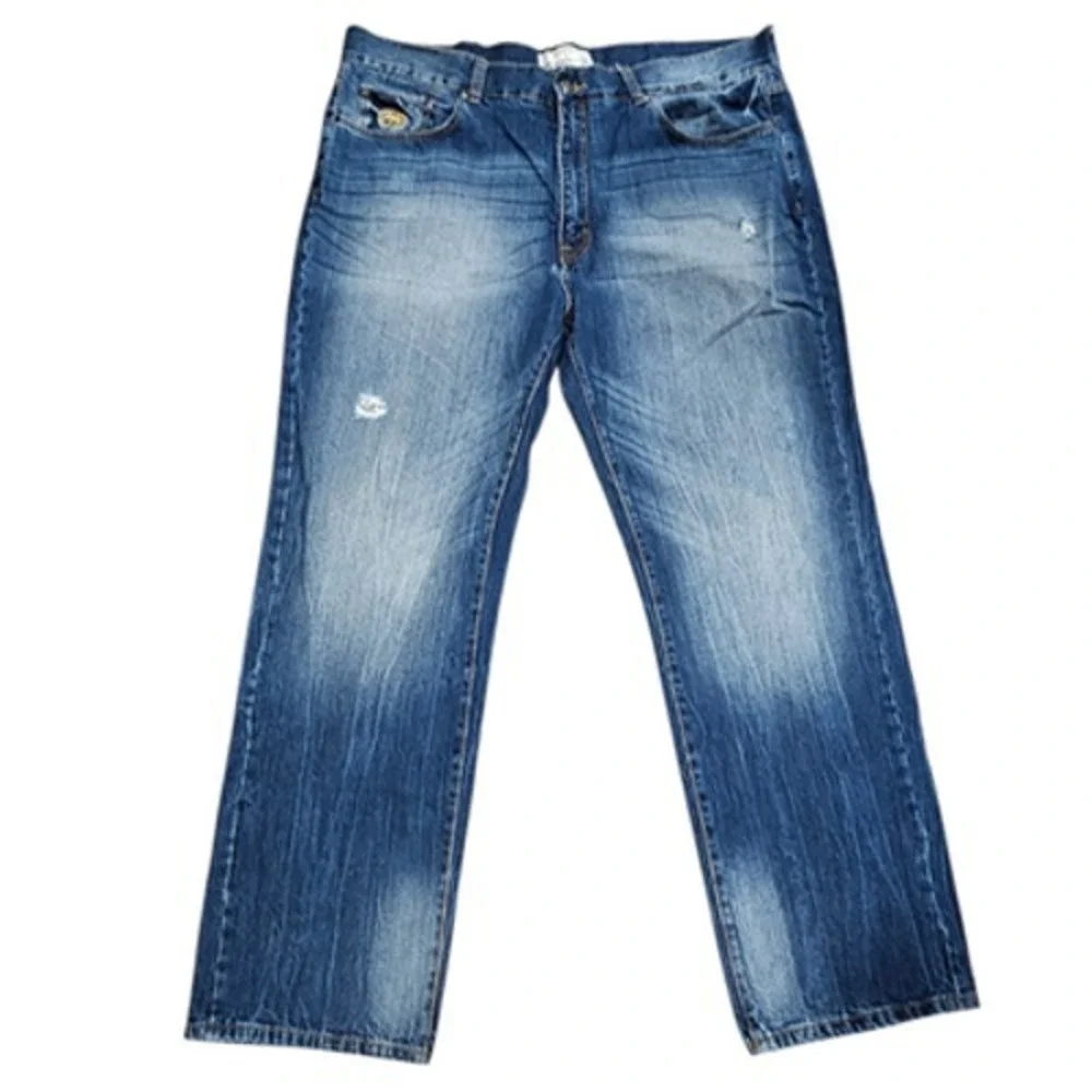 ECKO UNLTD. Men's Size 44x34 Jeans Classic Fit Straight Leg Blue Wash Denim